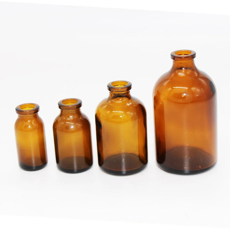 Pharmaceutical Amber Sterile Injection Glss Vials 10ml 30ml 50ml 100ml  Mould Type for Medicine Use