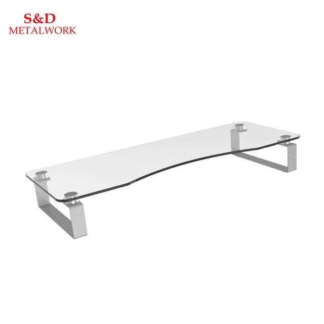 metal desk monitor stand riser adjustable monitor riser  with storage