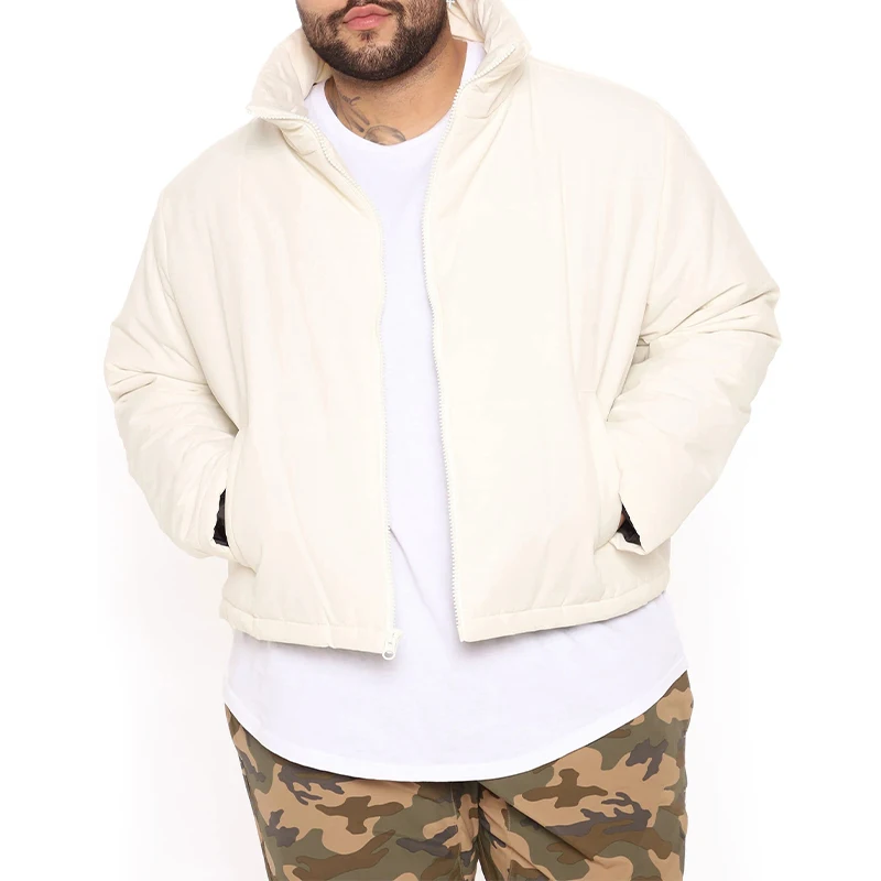 High Quality Low Moq Latest Fashion Solid Color White Down Jacket Goose Wholesale Custom Bubble Mens Puffer Jacket