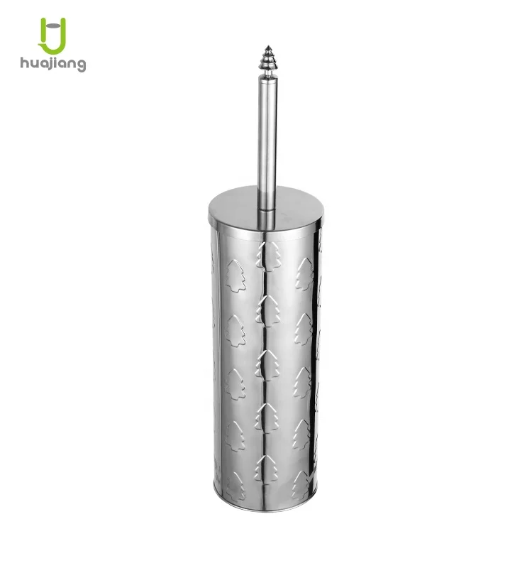 Christmas Modern Steel Toilet Brush and Holder Bathroom Toilet Bowl Brush Holder Mirror finished