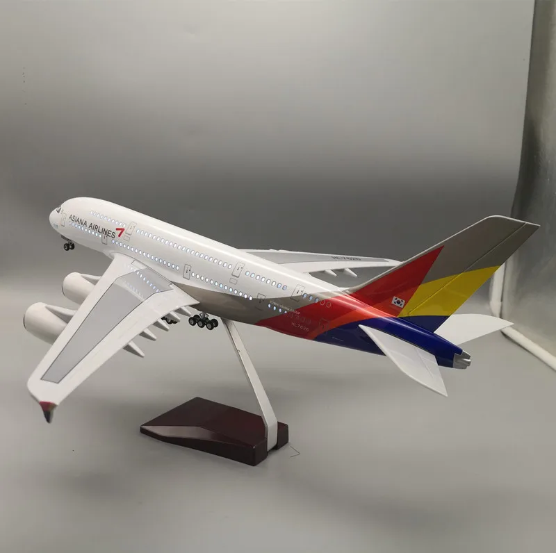 Airbus A380 Resin Airplane Model Large Scale 1:160 46cm A380 ASIANA AIRLINES Desktop Airplane Model
