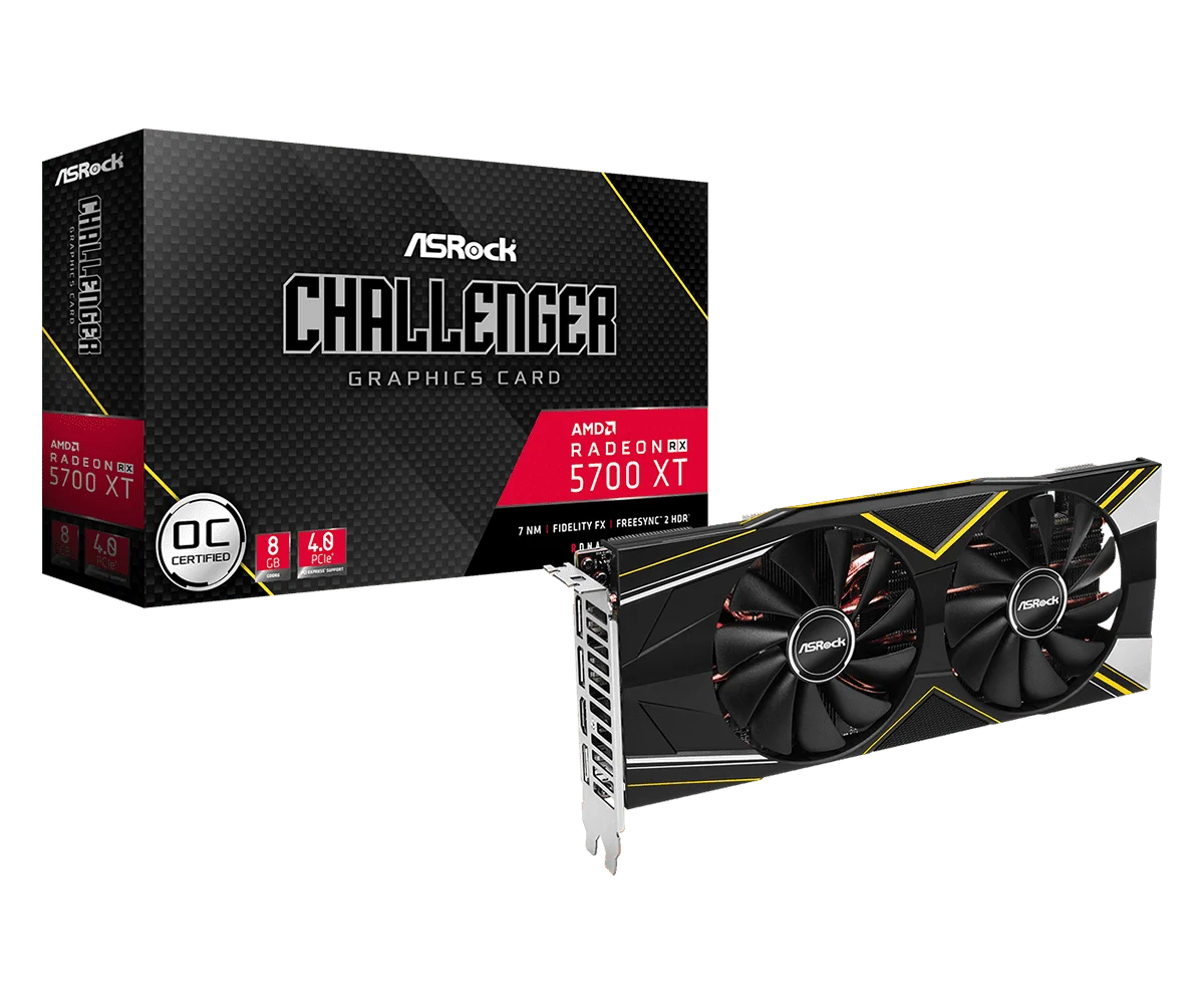 5700xt GPU card AMD Radeon RX 5700 XT 125W Video Card 8G OC ASRock 5700xt 6700xt  Dual Fan GPU