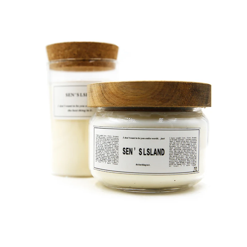 Wholesale 8 ounce 10 oz  14oz 20oz Nordic style Empty candle vessels jars with wooden lids for candle making