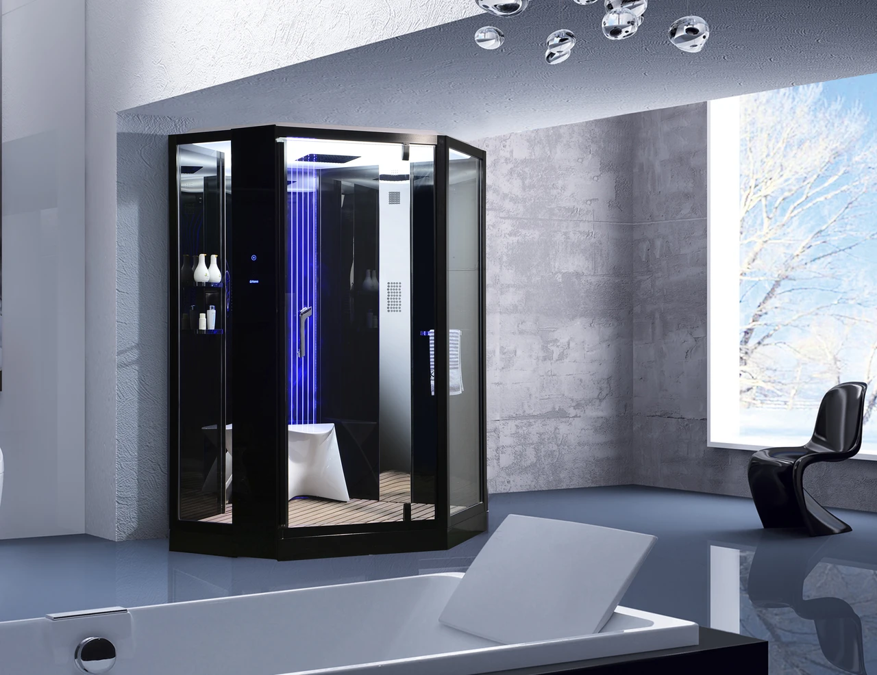 High quality modern luxury steam shower cabin 2 person tempered glass  bathroom shower cabin