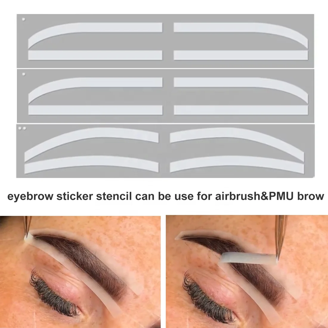 6 pairs Disposable Airbrush Brow Guides Silicone Shaping Sticker Microblading Tattoo Tinting Adhesive Airbrush Eyebrow Stencils