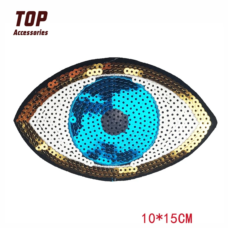 Sparkle Devil Evil Eye Sequin Patch Custom Embroidery Patches   Iron on Sequin Patches for Clothing