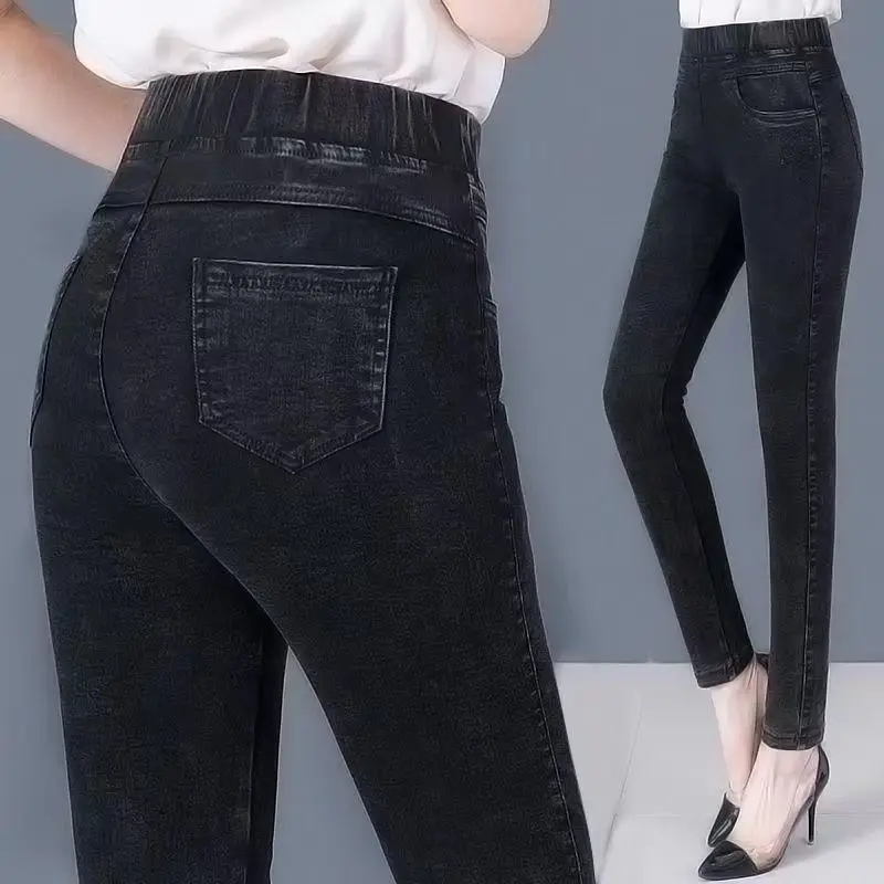 wholesale Jeans for Women 2023 New Spring and Autumn High Waist Elastic Slim women pants