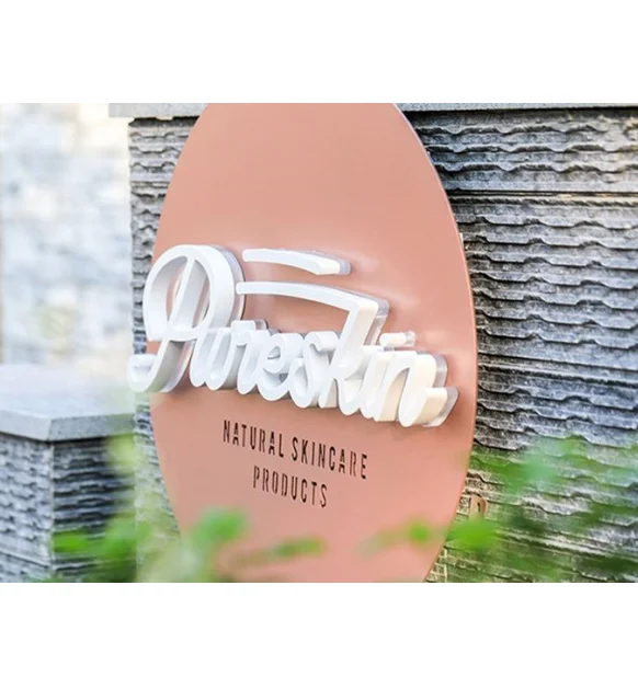 Customized Round Metal Logo custom wall 3d logo metal backlit sign store front business sign custom