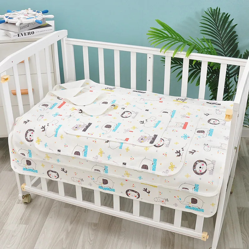 Waterproof Cotton Baby Changing Diaper Mat Reusable Baby Care Absorbent Soft Changing Pad Cover for Bed