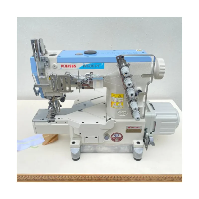 Japan Brand Original Pegasus W662 Barrel Bed Interlock Sewing Machine SecondHand Turning Machine for Sewing Sweatshirts Jeans