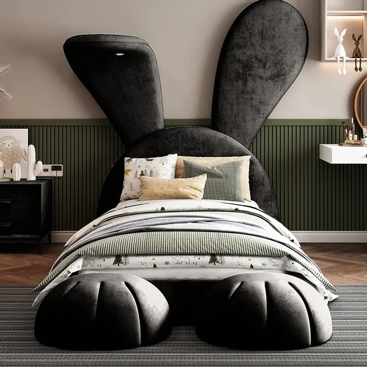 Kids furniture modern beds single children upholstered furniture princess kids child girl bed set for kids children