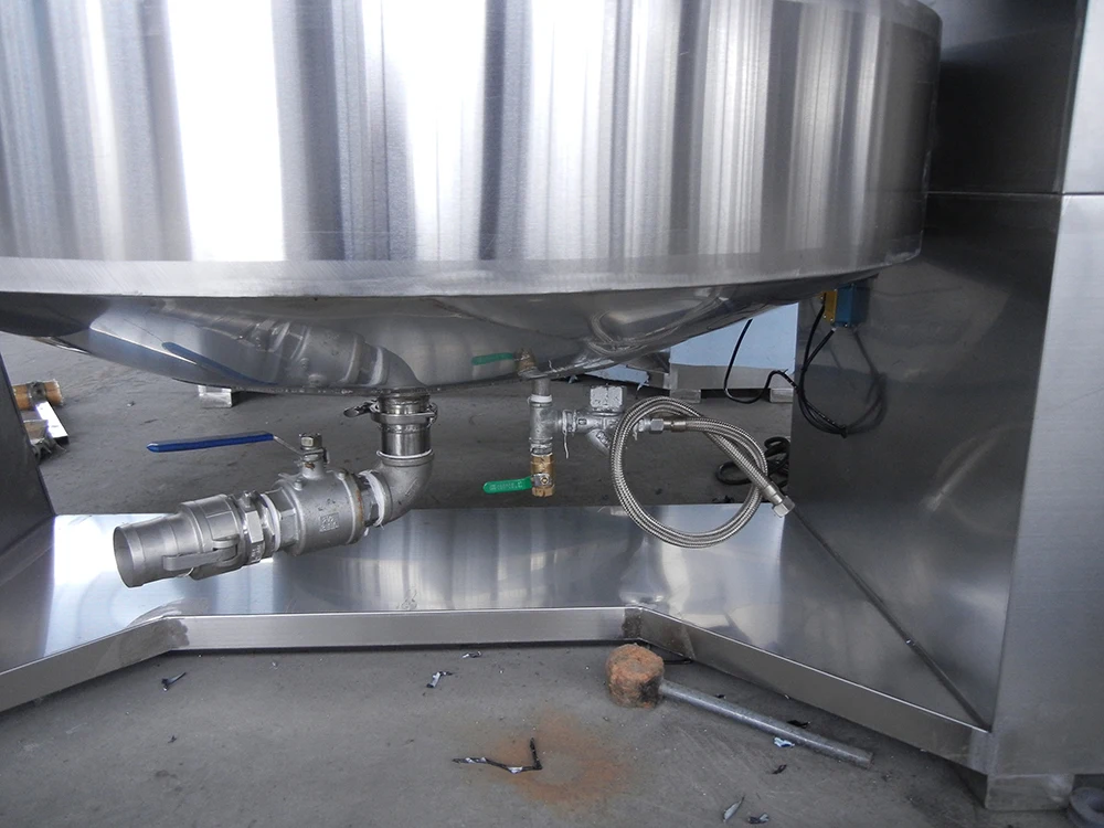 High Efficiency Easy Operation Tilting cooking and boiling pot with mixer and lid