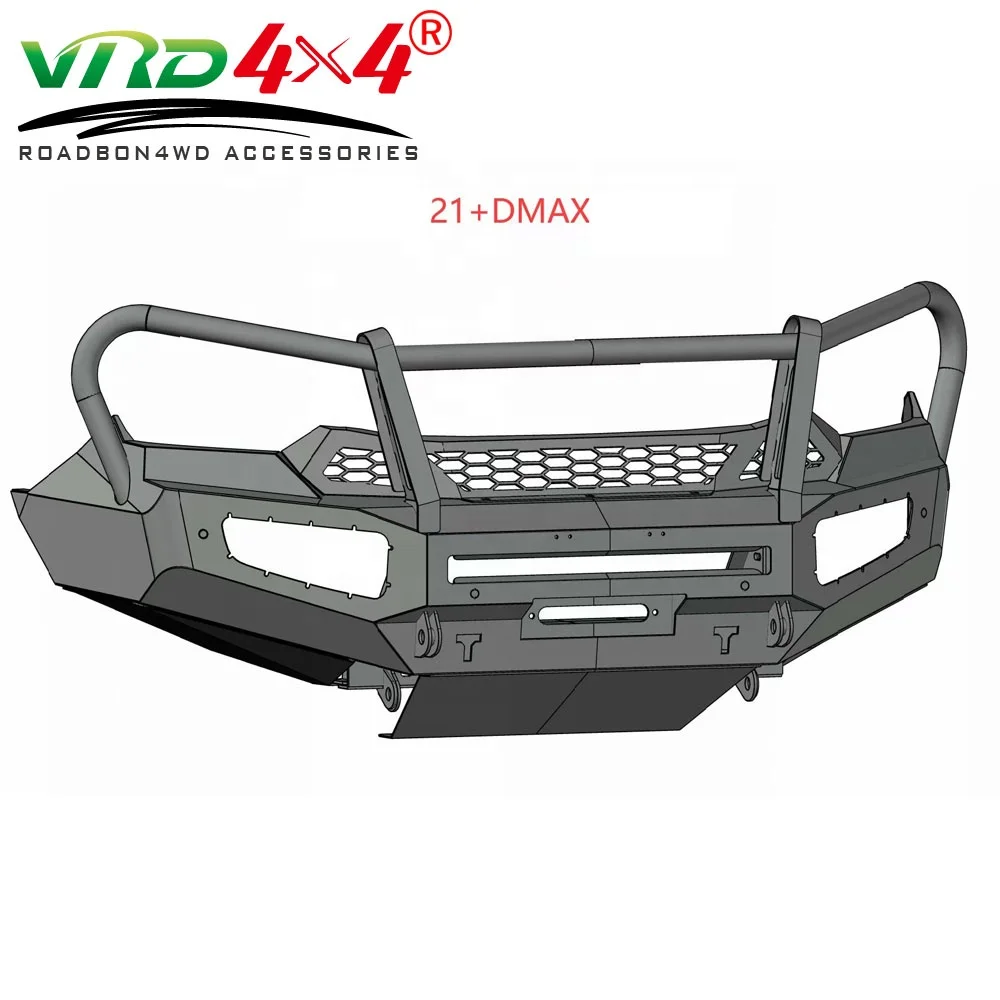 4x4 Off Road Front Bumper Front Lip Bull Bar for Isuzu D-max 2021 Pickup Heavy Duty Metal Steel