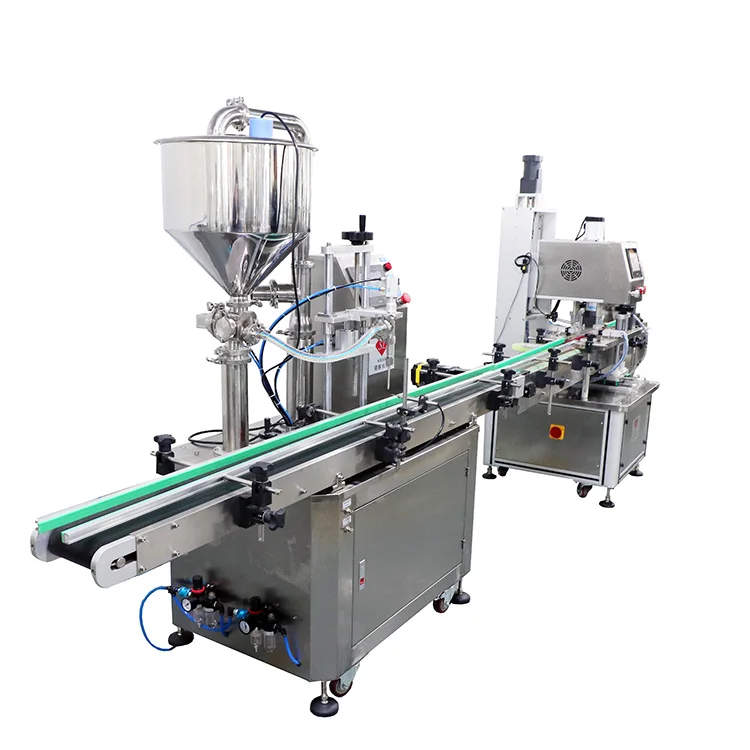 Automatic cosmetic essence bottle filling and capping machine production line with automatic induction filling