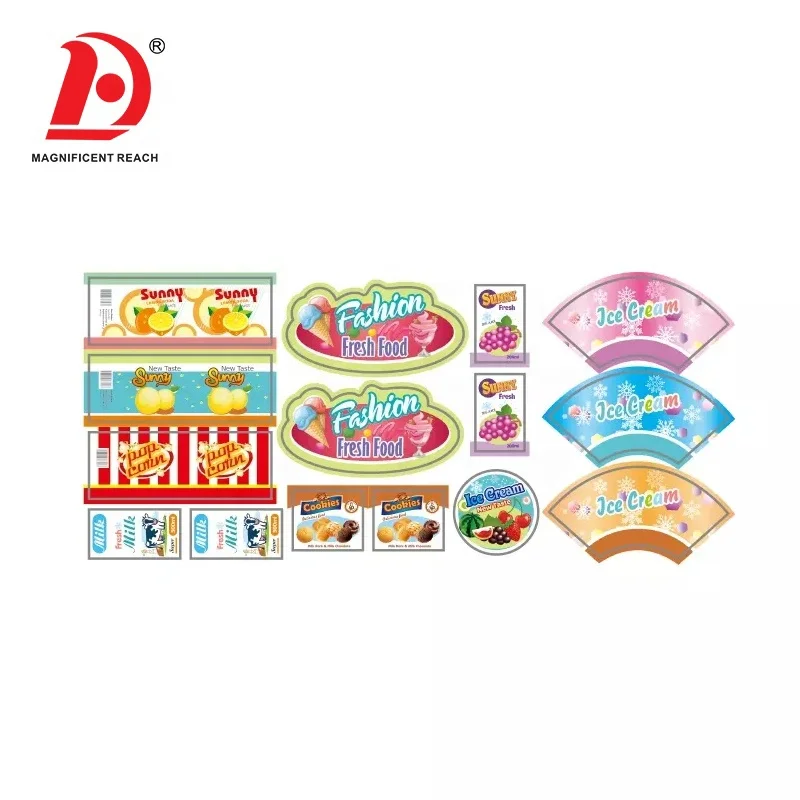 HUADA Pretend Play Ice Cream Cart Toy Kids Supermarket Cash Register Toy with Light & Music