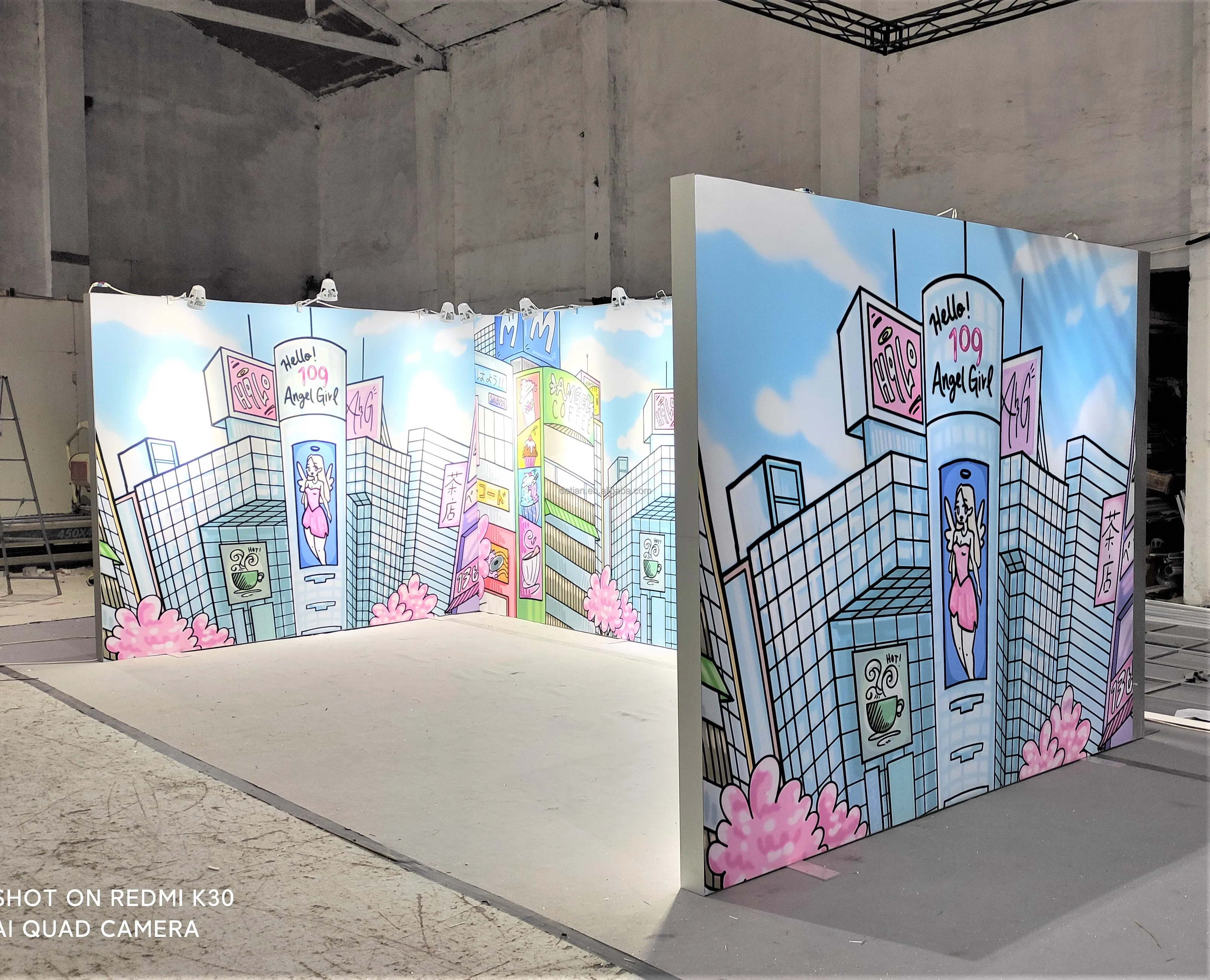 Detian offer free design and exhibition shelf booth  trade show display 10*20