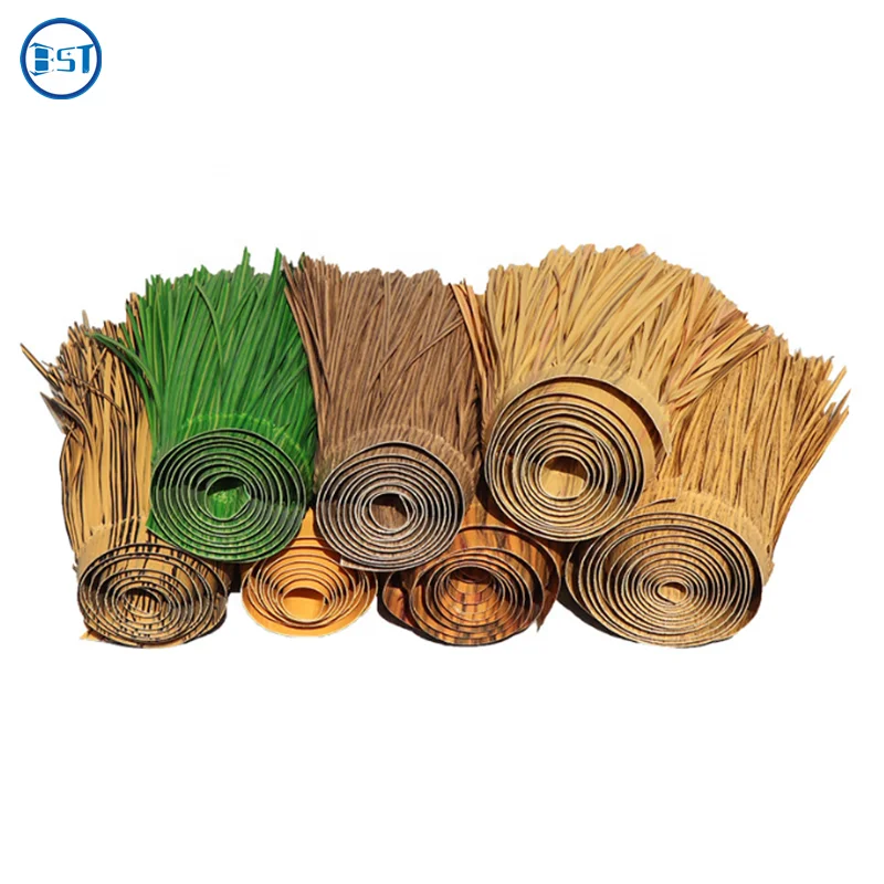 Weather Resistant artificial plastic straw thatch price synthetic palm thatch artificial palm tiki thatch