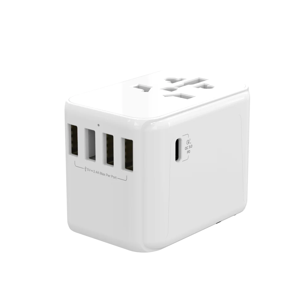 Newest technology Electrical Plug Socket USB Travel Adapter Worldwide Charger Type-C port 4 USB universal Adaptor