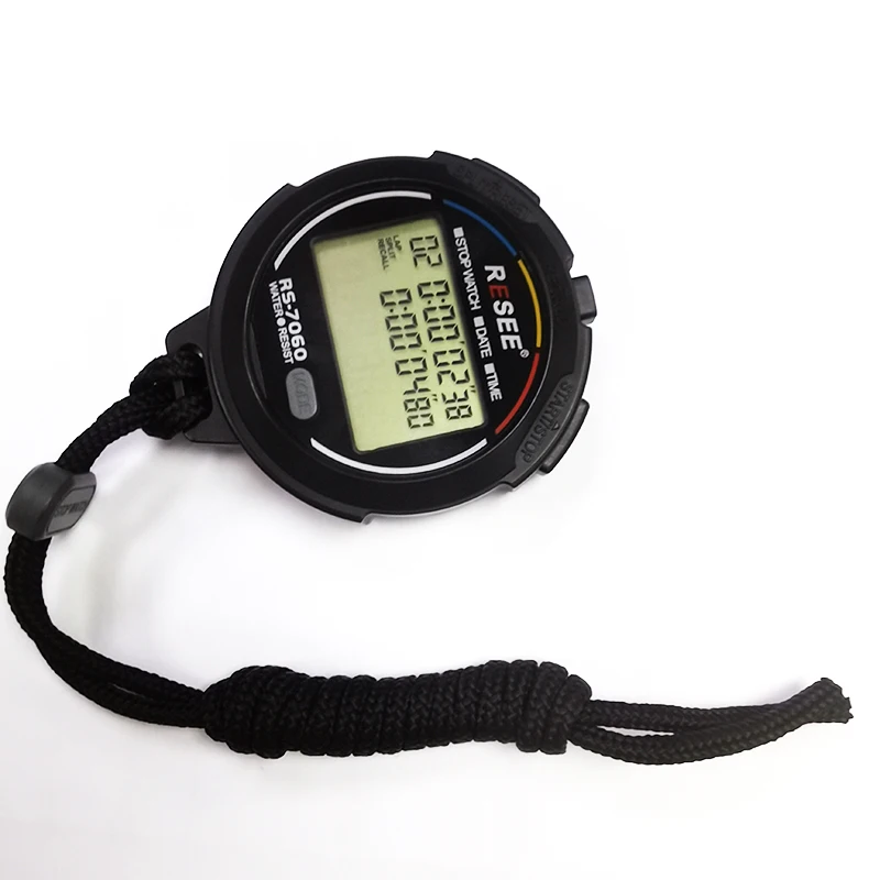 Resee Professional Sports Stopwatch Waterproof Remote Led Countdown Digital 3 Displays 60 Lap Memories Electronic Stopwatch