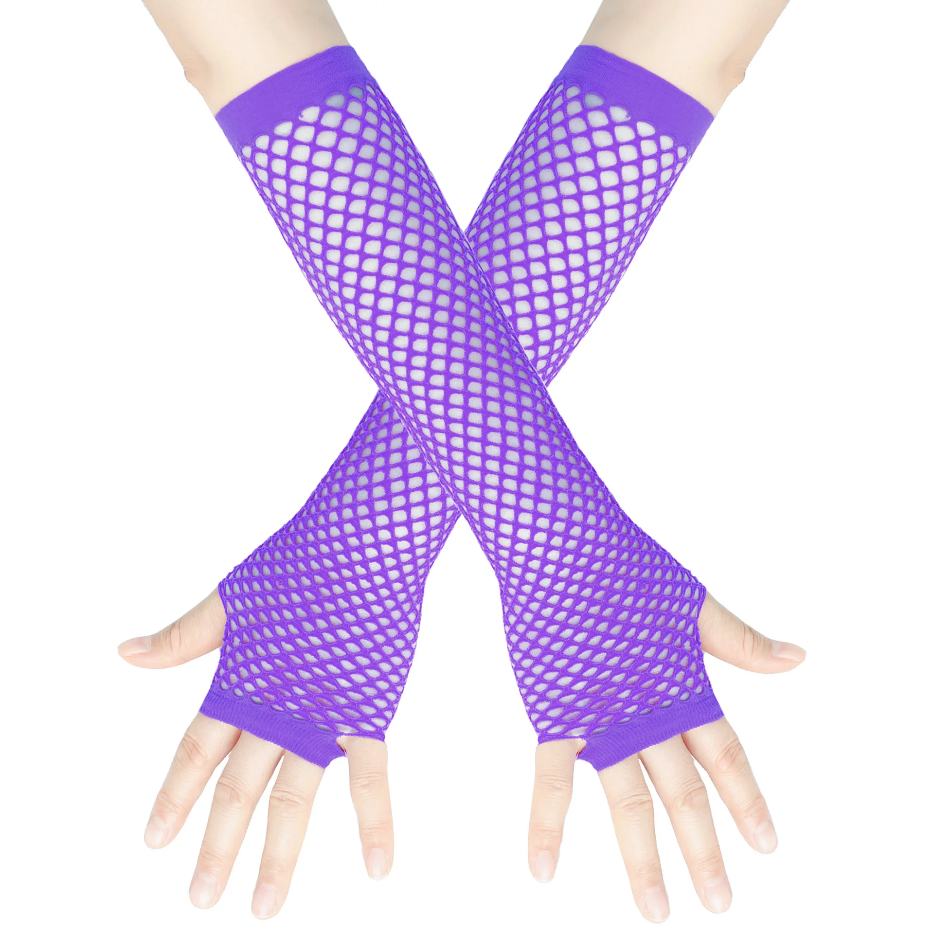 1Pair Women Long Fishnet Net Gloves Fingerless Mesh Gloves Punk Rock Fancy Night Club Party Arm Warmer Sexy Gloves