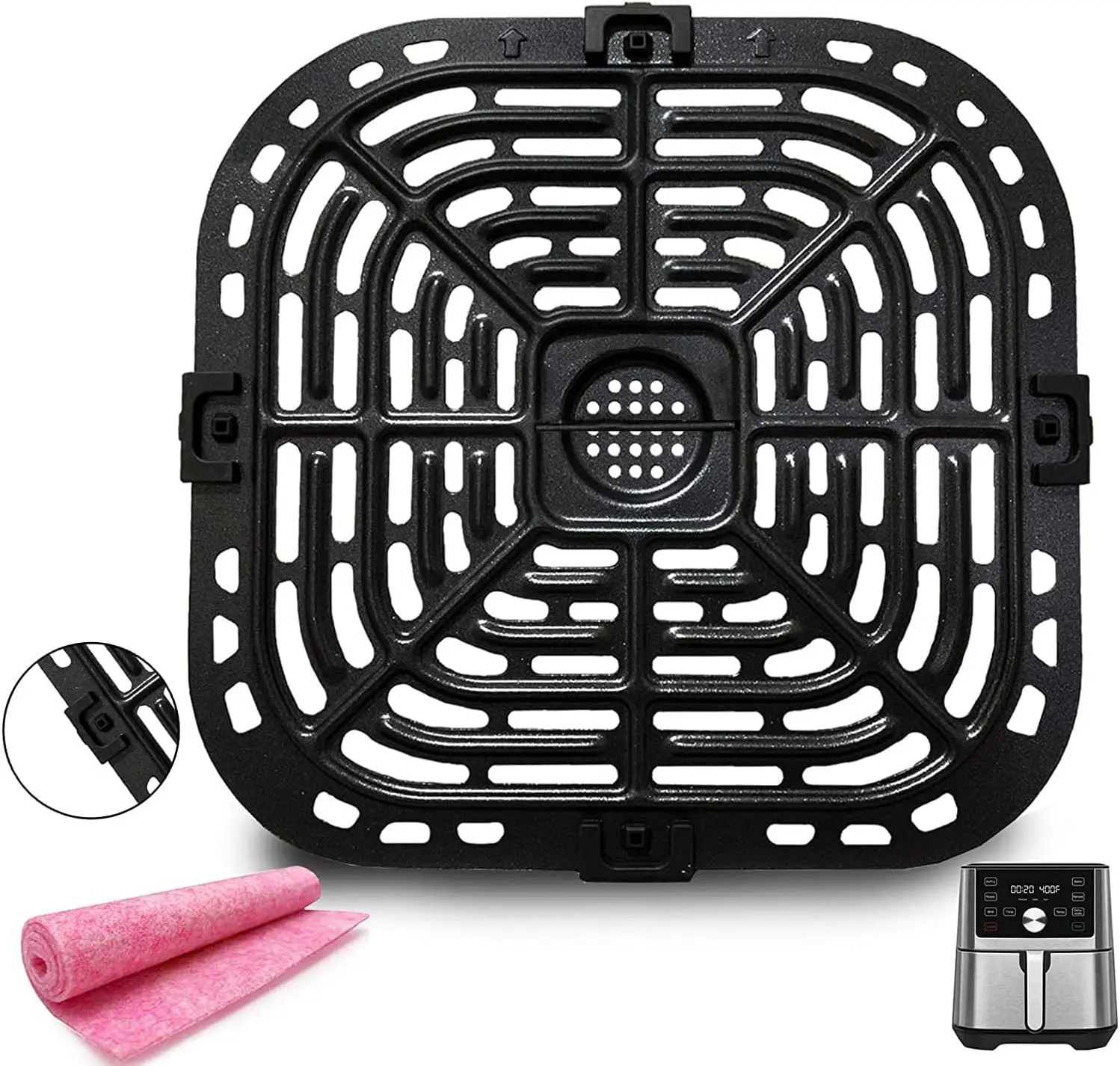 Air Fryer Accessories for Instant Vtx 8QT Grill Plate Pan Crisper Plate Tray Rack Parts