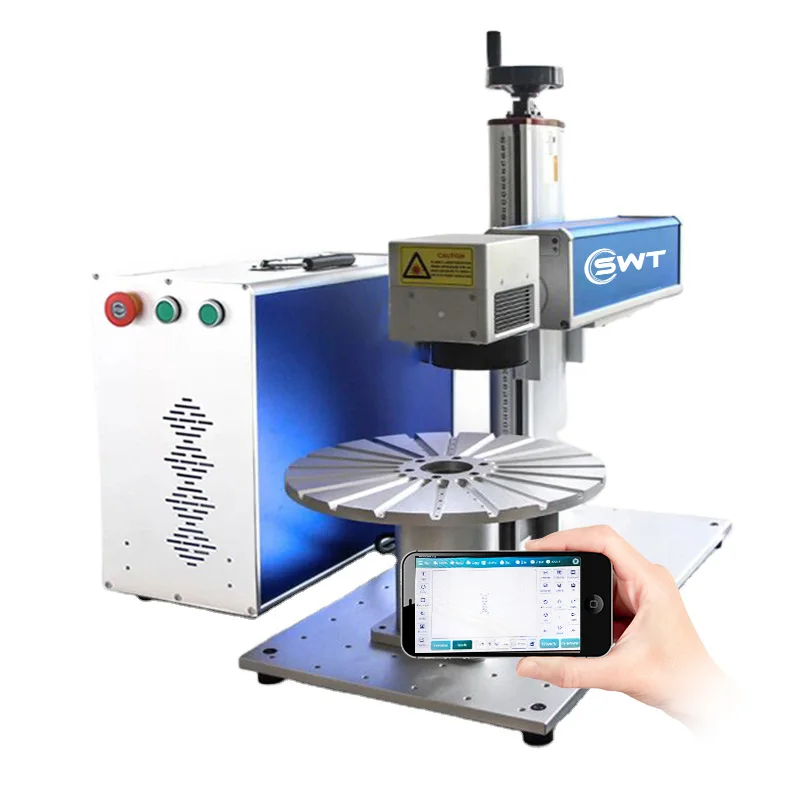 SWT laser fiber 20w 30w laser printer for livestock labels ear tag metal laser engraving price