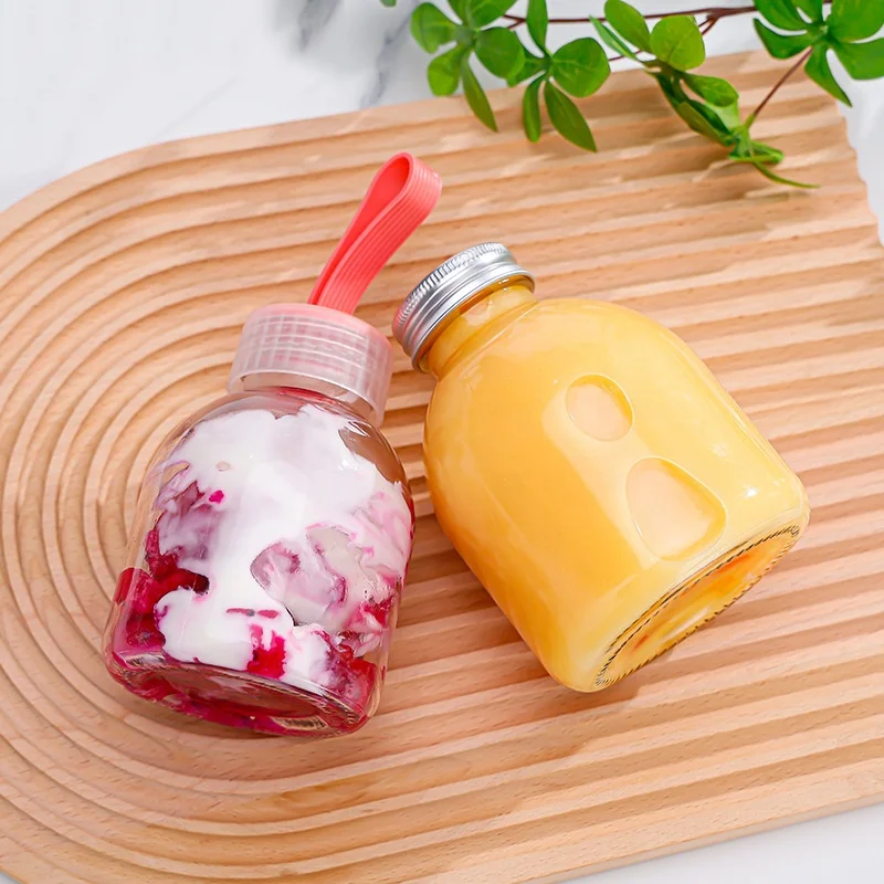 Clear 250ml 350ml 500ml juice glass bottle milk juicer drinking bottles for beverage