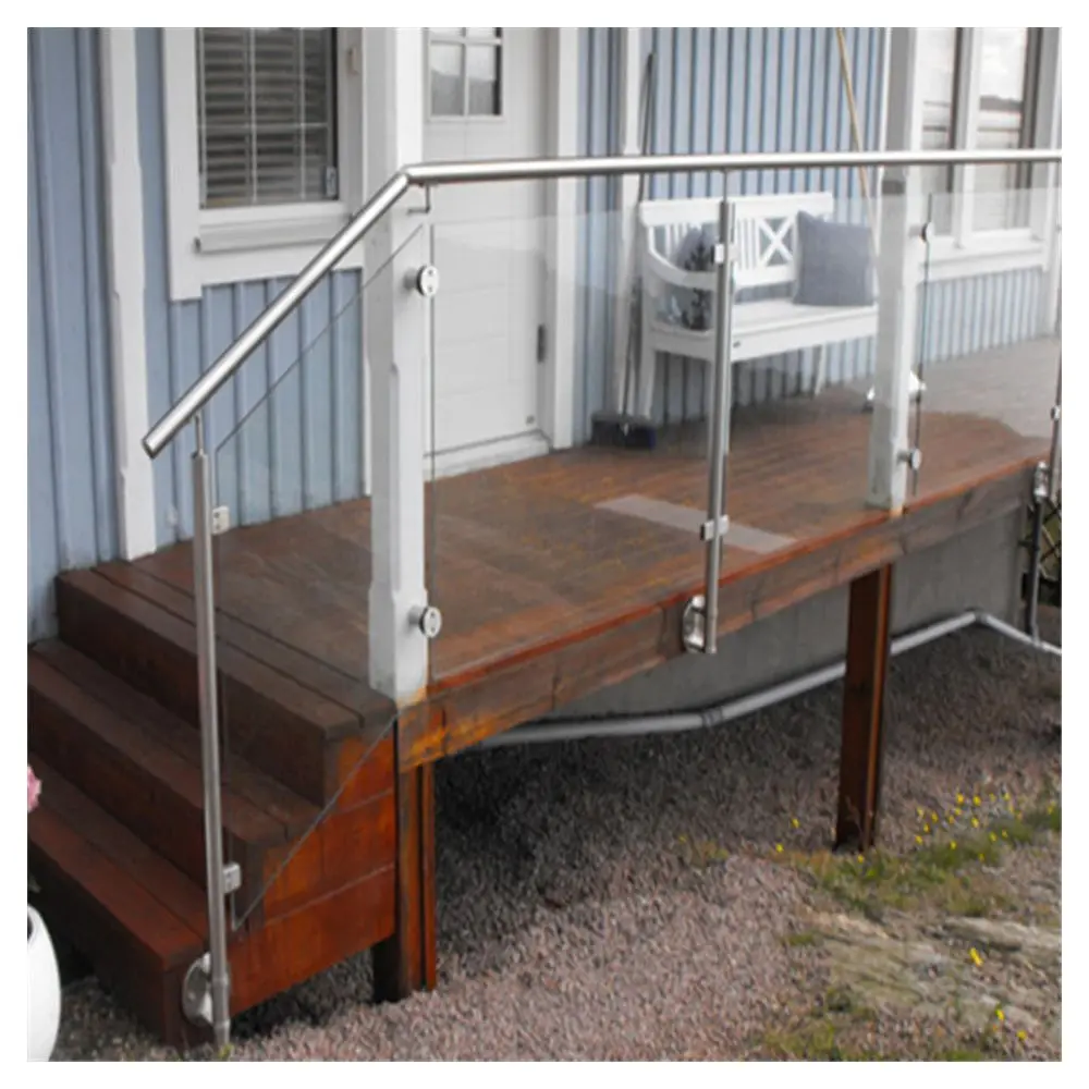 CBDMART Tinted Glass Balustrade Spigot Glass Railing Outdoor Stair Railing Balustrade