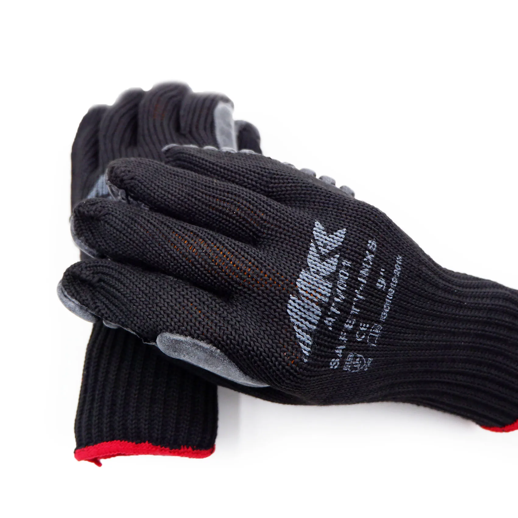High Quality Anti-slip Latex Safety Polyester fiber Industrial Black Gloves Working Gloves Machine For Construction
