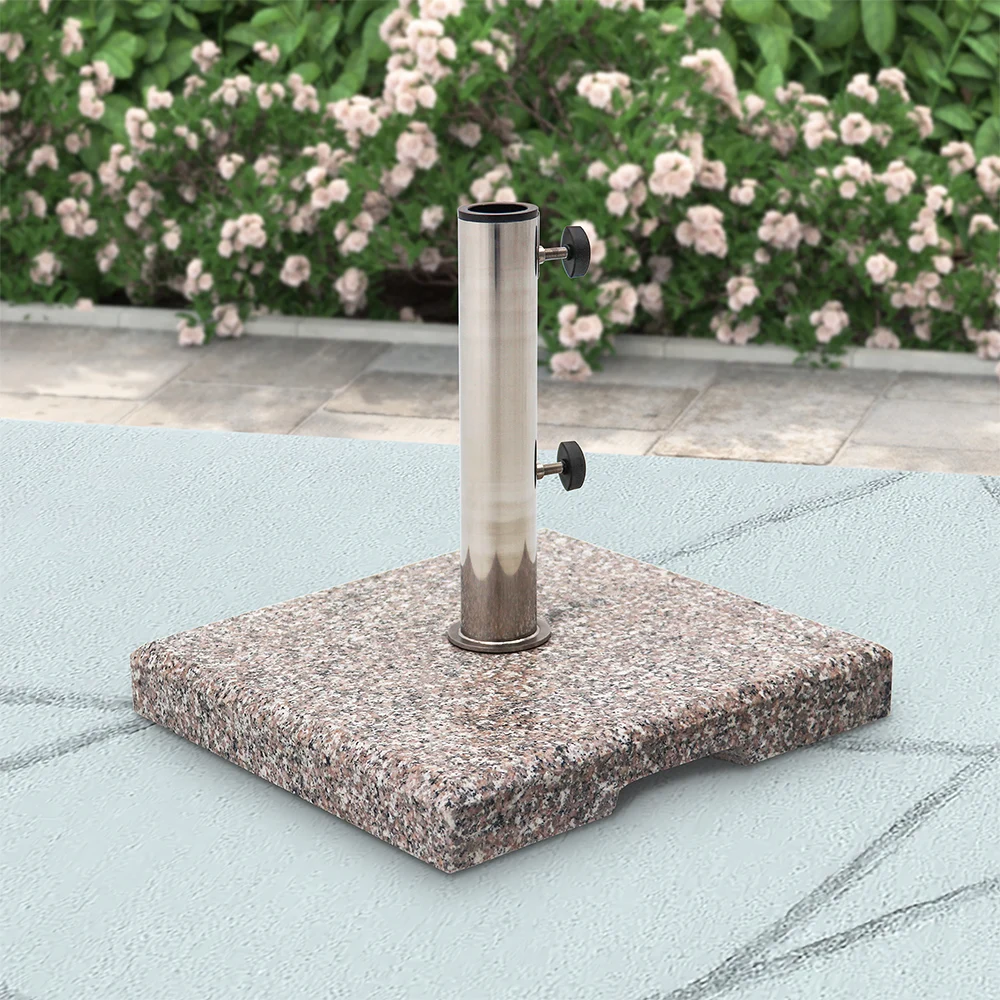 19KG Patio Umbrella Stand Central Pole Umbrella Weight Marble Granite Parasol Base