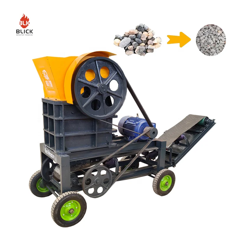 100 Ton Stationary Jaw Crusher PE600*900 Mobile Stone Crusher Mining Construction Gear PLC Gearbox Bearing Pump Core Components