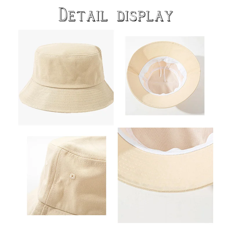 Ins Simple Top Quality Fisherman Hat For Women Men Reversible Plain Cotton Portable Sunscreen Sun Hat Bucket Hats