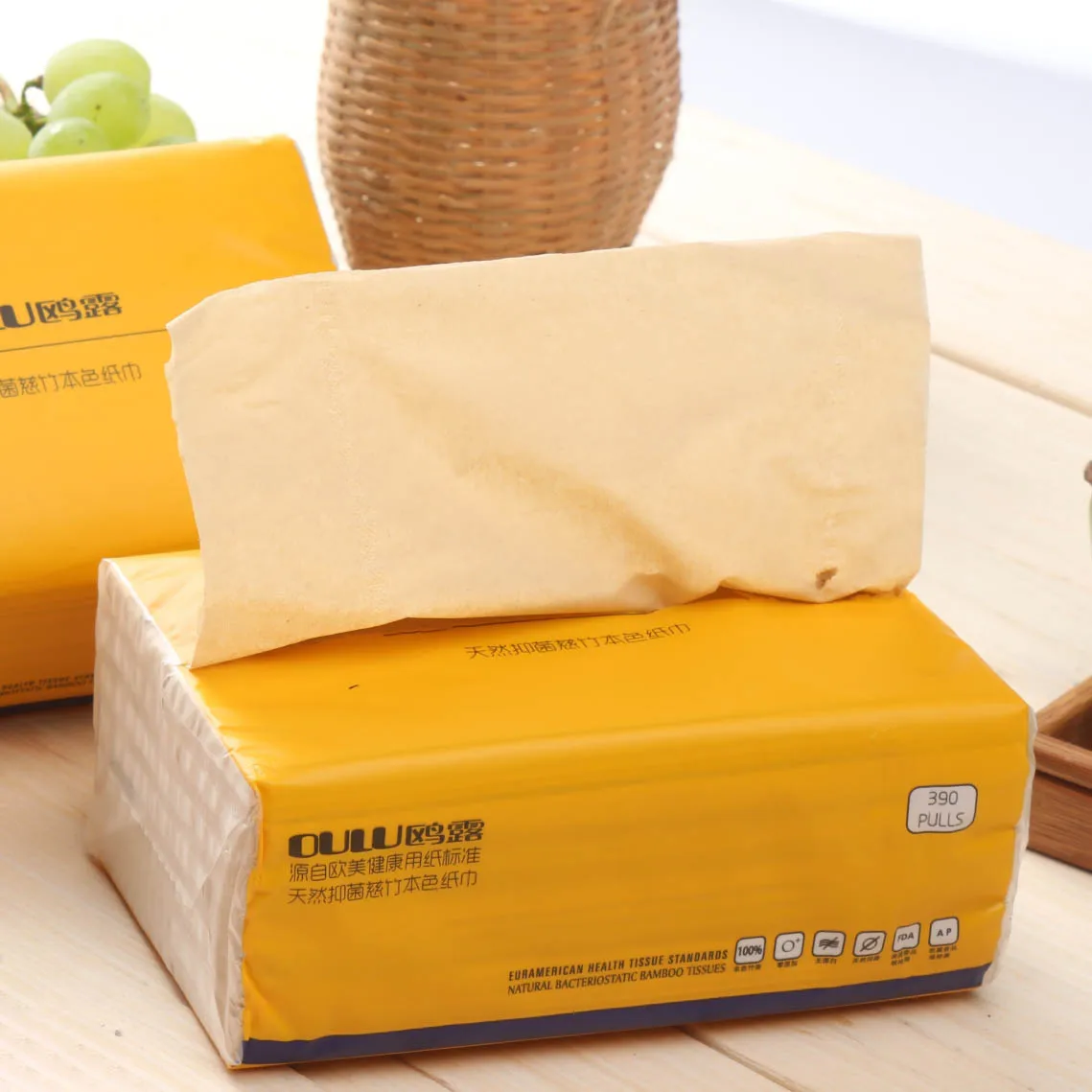 Hot Selling Eco Friendly Tissue 2-4 Ply Unbleached Custom logo Facial Tissue Paper