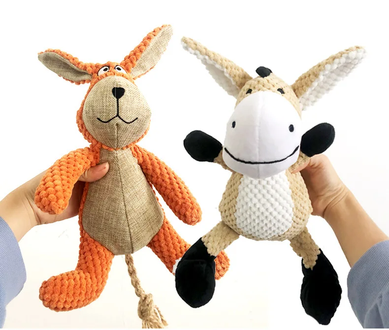 Cute Animal Design Dog Plush Toy Squeaky Dog Stuffed Animal Plush Toys Dog Plush Toys