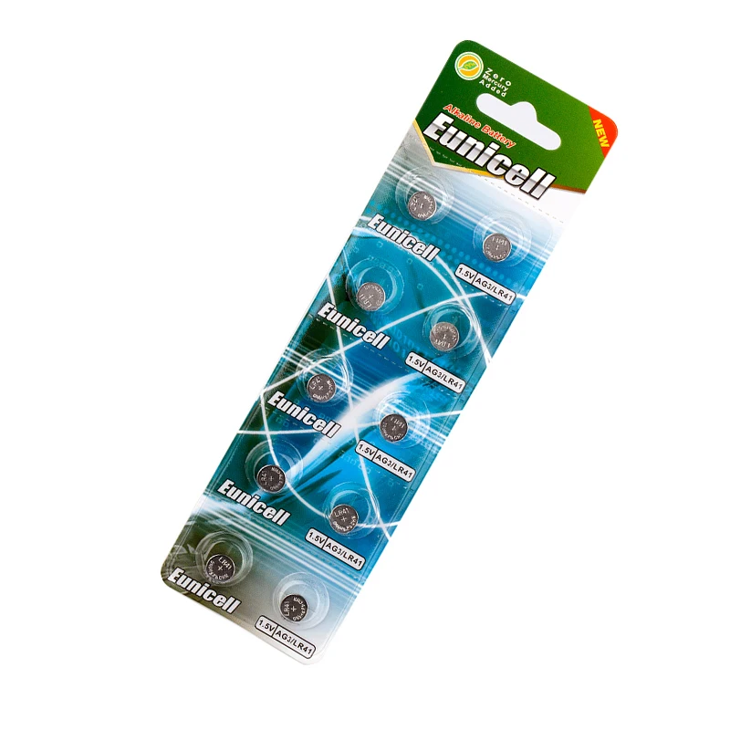 Blister Pack 10 Count LR41 AG3 and LR44 Alkaline Battery