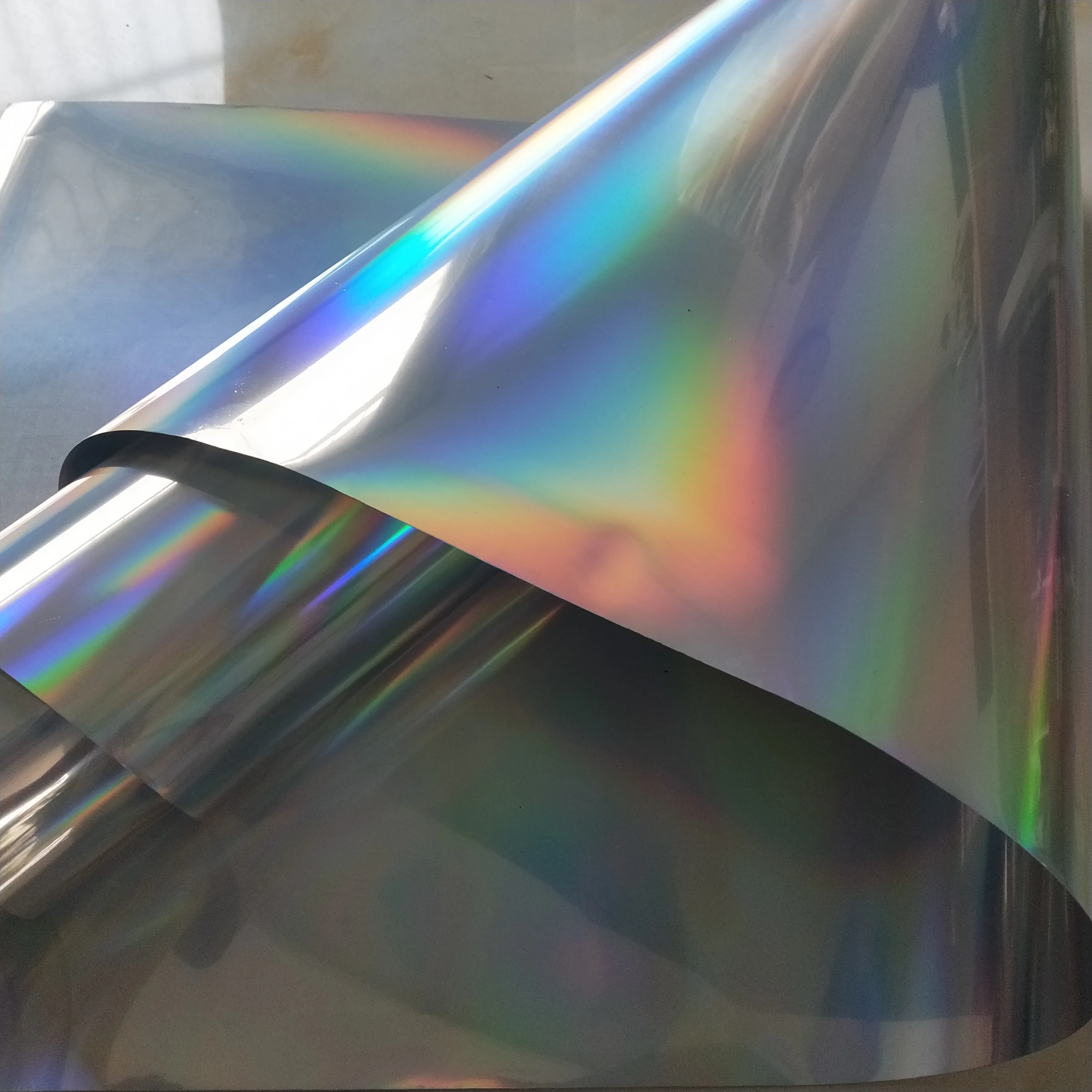 Shiny dazzling Glossy Rainbow Holographic Silver Chrome self adhesive Color Cutting Vinyl