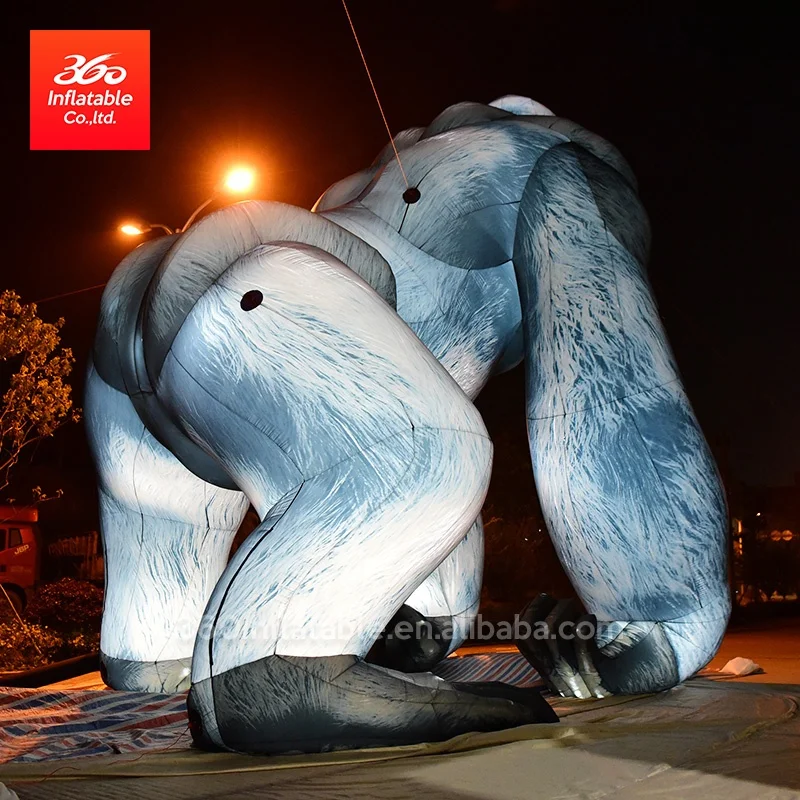 6M LED Custom giant advertising Inflatable a big The gorilla Model for decoration Inflatable King kong plant inflatable statue