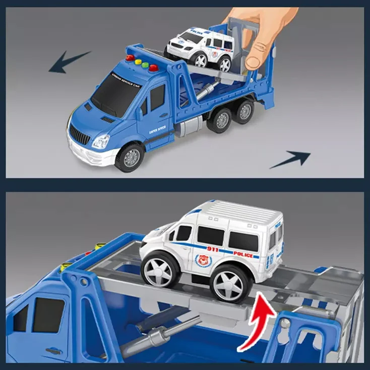 1:16 Road Administration Custom Boy Friction Vehicle Truck Cars Toy With Light Music