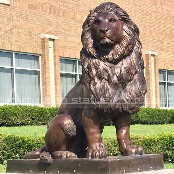 Bronze Lion Entrance Statue, Outdoor Garden Decoration