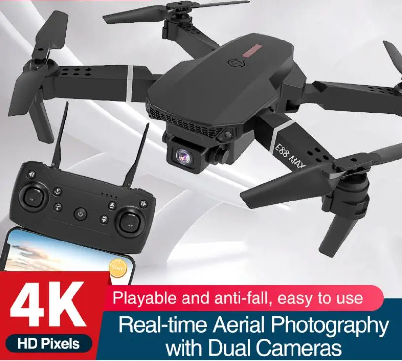  Best Sale 720p 1080P Big 4k Dual Drone Camara E98 Vs Mavic Mini E88 Max Quadcopter Air Doble With