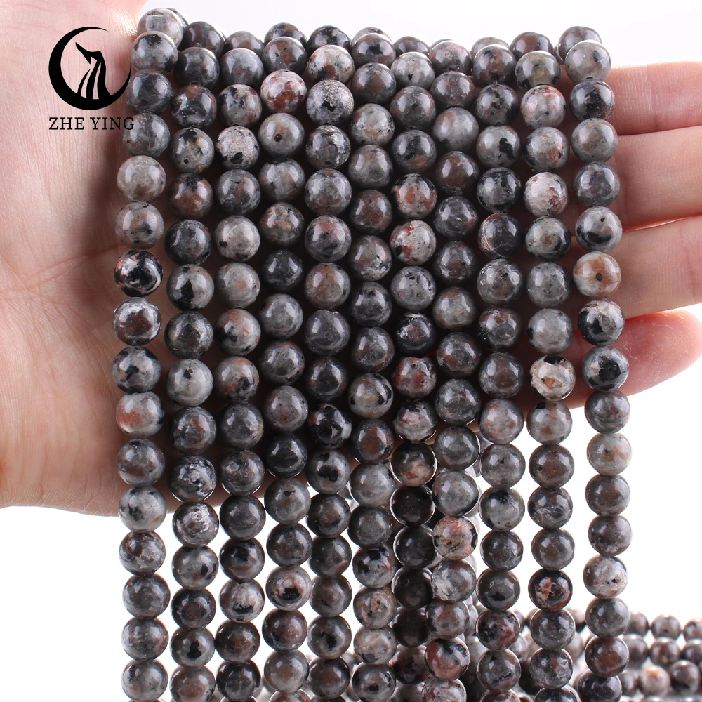 Zhe Ying 6/8/10mm Yooperlite Stone Beads Round Smooth Stone Beads for Jewelry Making Yooperlite Beads