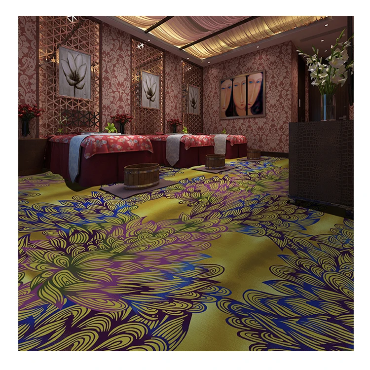 Thai style massage room custom printing high quality tufted carpet