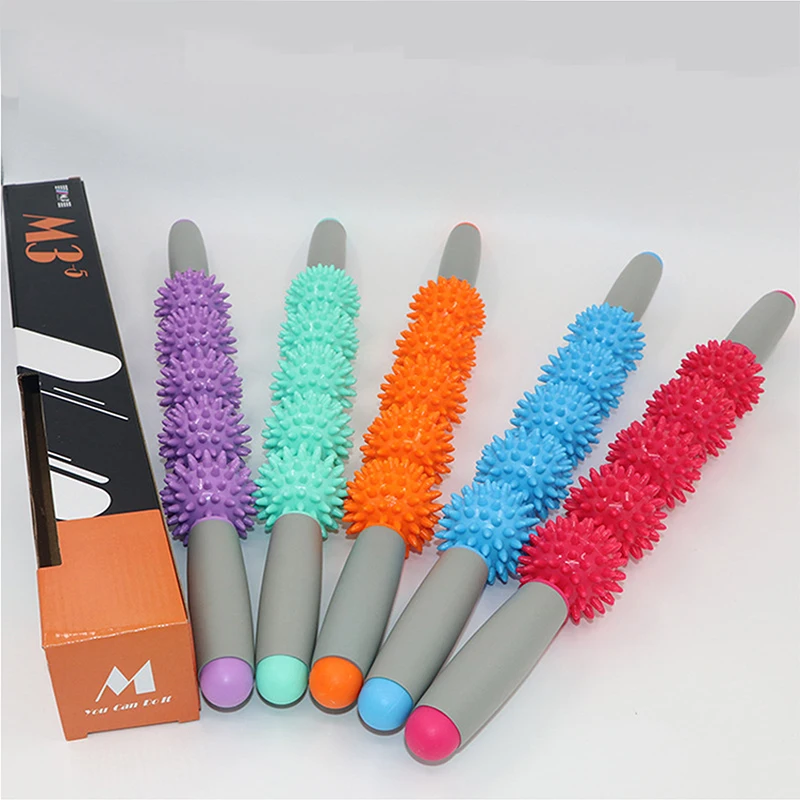 Тренажерный зал, физиотерапия мышц, снятие мышечного массажа, 5 спицких шариков, массаж, Йога, роликовая палочка для расслабления тела