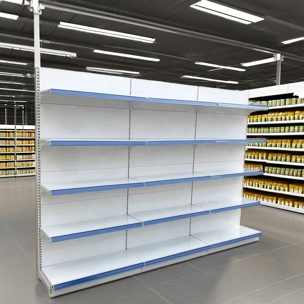Great Price Double Side China Hypermarket Shelving System Steel Gondola Shelving System Light Duty Supermarket Shelves