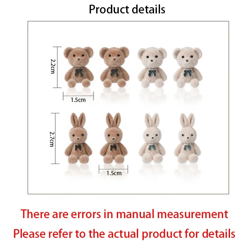 2024 New 925 Silver Needle Korean Flocking Cute Little Bear Earrings Simple and Trendy Heart Student for Girls Fashion Style