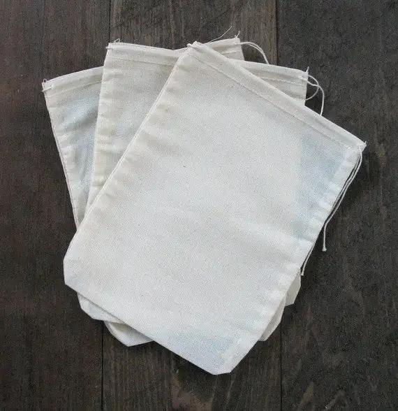 Sopurrrdy Reusable Cotton Tea Muslin Bag with Drawstring Bags