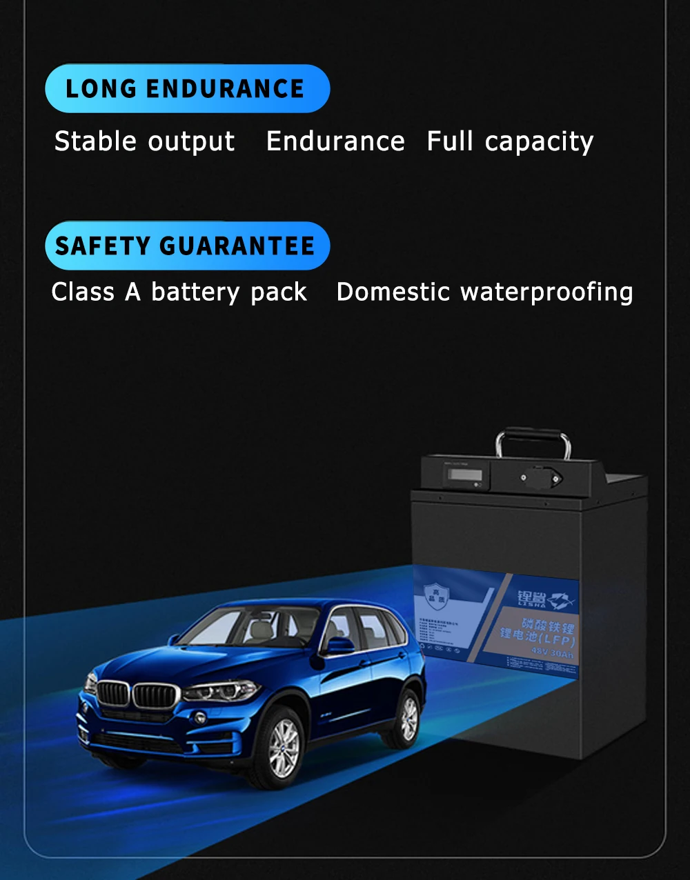 Lisha Good Price Deep Cycle 48V/51.2V 30Ah Rechargeable Battery Pack Power Battery Power System Lithium ion Battery Pack