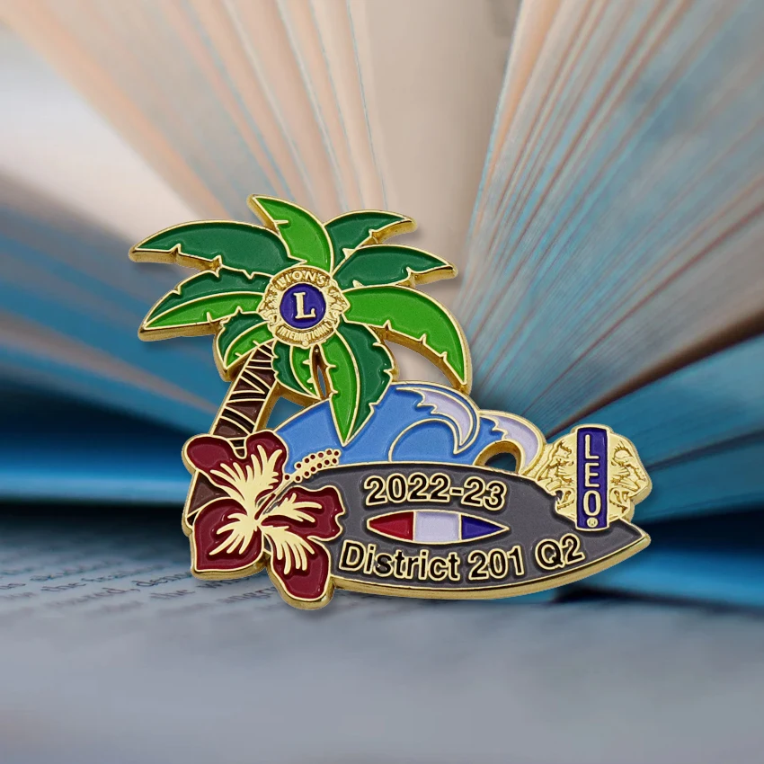 OEM ODM Manufacturer Design Metal Hard Enamel Pin Custom Logo Beach Map Publicity Enthusiast Badge Pin