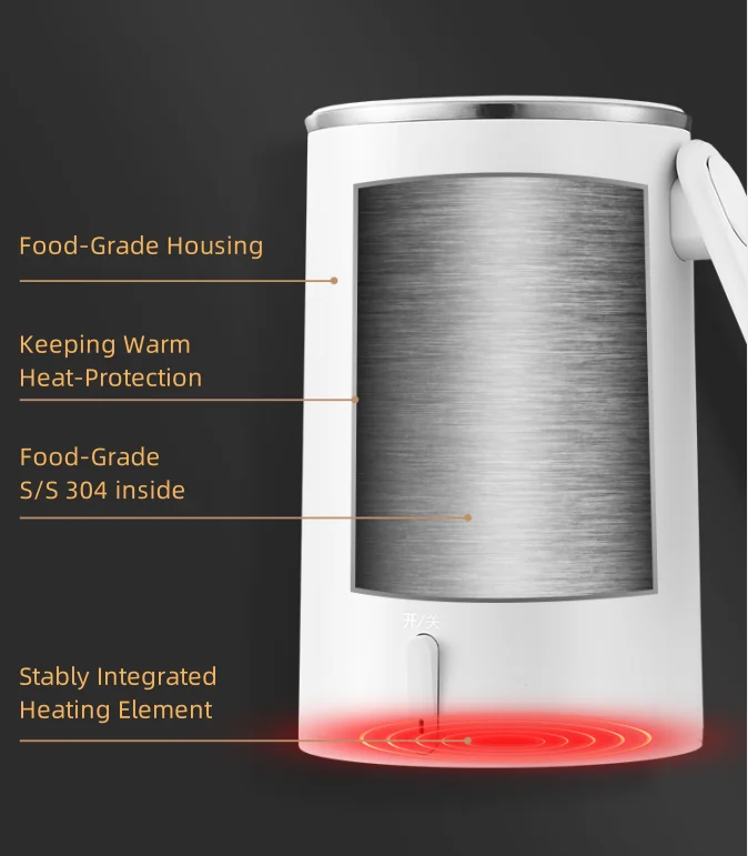 new design product Hot Sale Portable Electric Kettle outdoor Mini gift Travel Cup Smart Home Beaker Stainless Steel thermal Cup