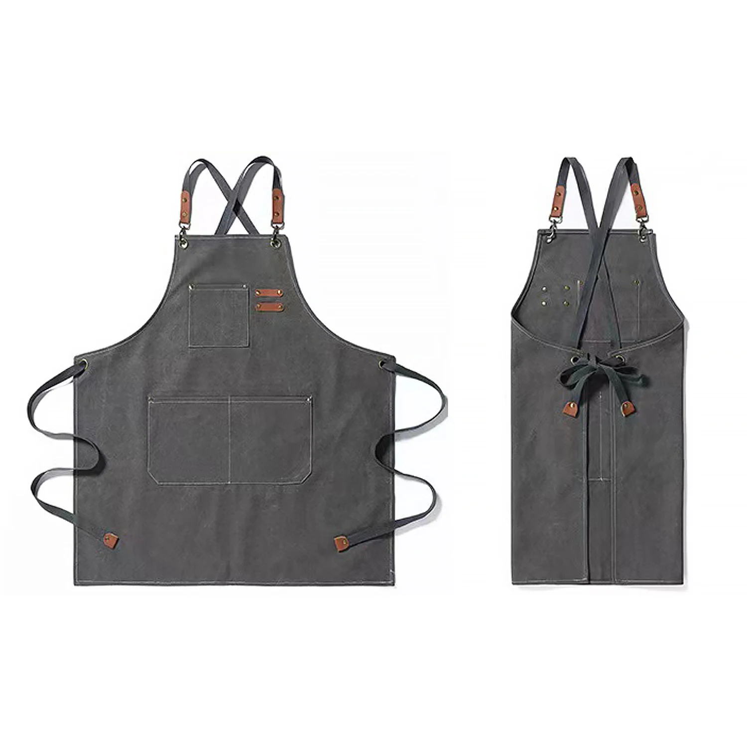 Wholesale Custom Logo Plain Black Cotton Polyester Waterproof Chef Cafe BBQ Food Cooking Cleaning Bib Aprons Kitchen Apron